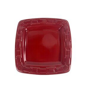 Longaberger Woven Traditions Pottery Paprika Square 11" Dinner Serving Plate